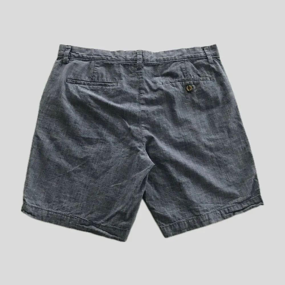 Banana Republic Blue Chambray Denim Casual Vacation Cotton Mens Shorts 35